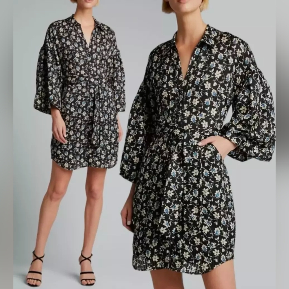 Veronica Beard Samy Silk Linen Shirt dress